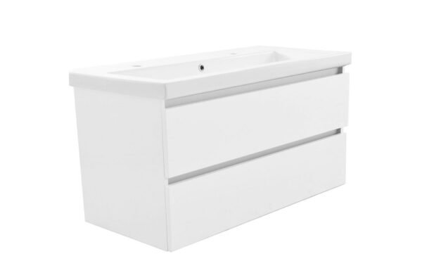 Vision onderkast met 2 laden 100 x 46 cm glans wit - Wastafelkasten | Lapy