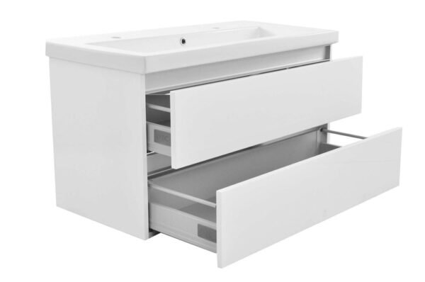 Vision onderkast met 2 laden 100 x 46 cm glans wit - Wastafelkasten | Lapy