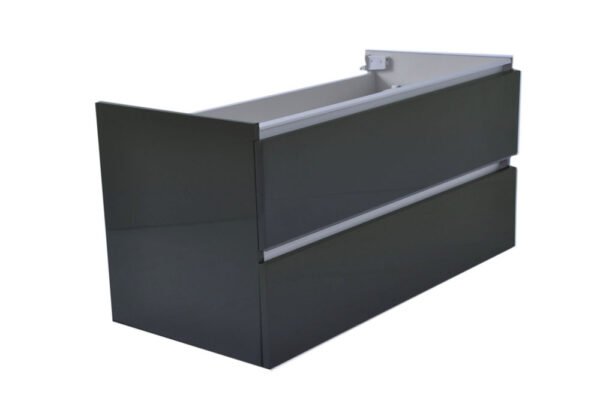 Vision onderkast met 2 laden 100 x 46 cm hoogglans grijs - Wastafelkasten | Lapy