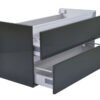 Vision onderkast met 2 laden 100 x 46 cm hoogglans grijs - Wastafelkasten | Lapy