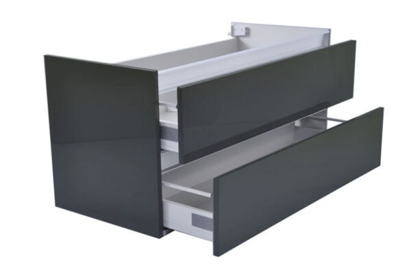 Vision onderkast met 2 laden 100 x 46 cm hoogglans grijs - Wastafelkasten | Lapy