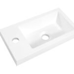 Zenti fontein 40 x 22 x 5 cm kunstmarmer glans wit - Fonteinen | Lapy