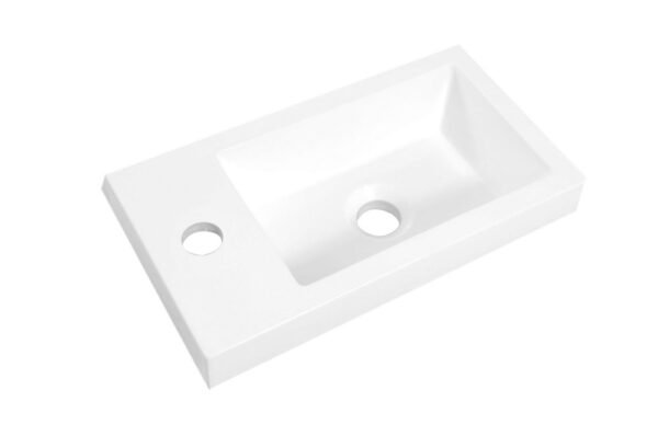 Zenti fontein 40 x 22 x 5 cm kunstmarmer glans wit - Fonteinen | Lapy