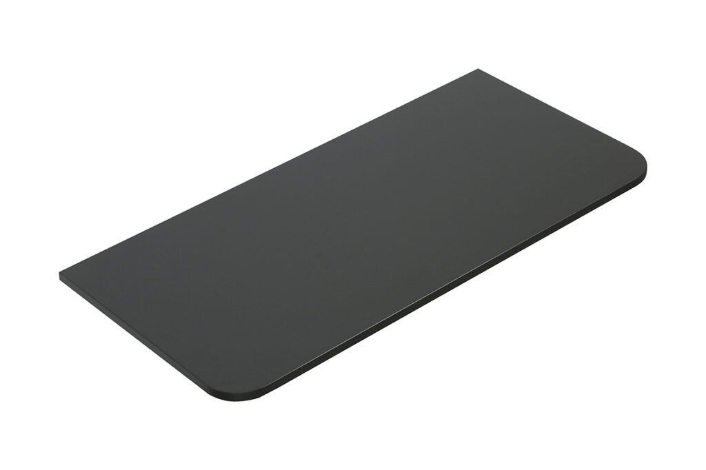 Novira topblad afgeronde hoeken 80 x 48 cm mat zwart