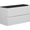 Novira onderkast afgeronde hoeken met 2 laden 1 uitsparing 100 x 48 cm mat wit - Badkamermeubelen | Lapy