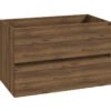 Alvara onderkast met 2 laden 1 uitsparing 80 x 46 cm warm eiken - Badkamermeubelen | Lapy