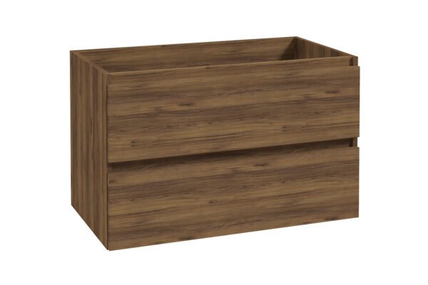 Alvara onderkast met 2 laden 1 uitsparing 80 x 46 cm warm eiken - Badkamermeubelen | Lapy