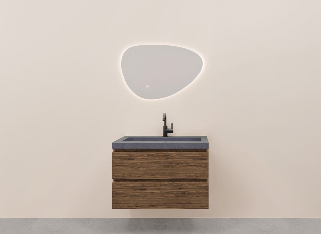 Alvara onderkast met 2 laden 1 uitsparing 100 x 46 cm warm eiken