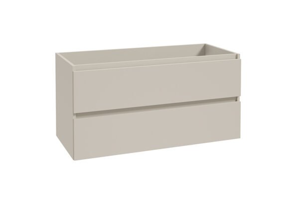 Alvara onderkast met 2 laden 1 uitsparing 100 x 46 cm cashmere - Badkamermeubelen | Lapy