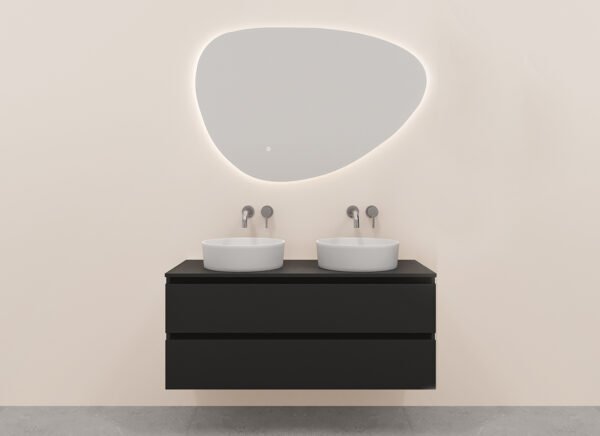 Alvara onderkast met 2 laden  2 uitsparingen 120 x 46 cm mat zwart