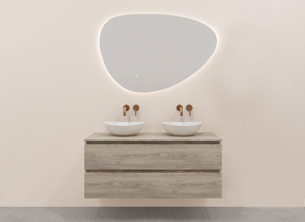 Alvara onderkast met 2 laden  2 uitsparingen 120 x 46 cm grijs eiken