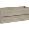 Alvara onderkast met 2 laden 2 uitsparingen 120 x 46 cm grijs eiken - Badkamermeubelen | Lapy