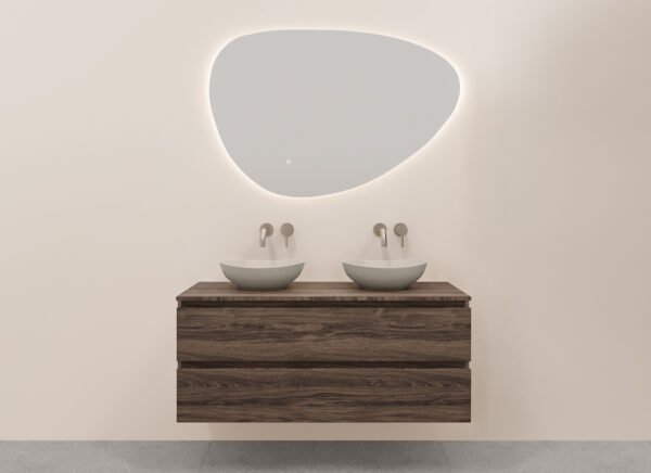 Alvara onderkast met 2 laden 2 uitsparingen 120 x 46 cm donker eiken
