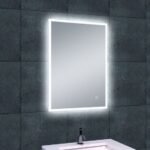 Quatro spiegel rechthoek met LED, dimbaar en spiegelverwarming 70 x 50 cm - Spiegels met verlichting | Lapy
