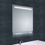 Ambi one spiegel vierkant met LED, dimbaar en spiegelverwarming 60 x 60 cm - Spiegels met verlichting | Lapy