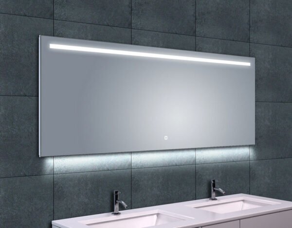 Ambi one spiegel rechthoek met LED, dimbaar en spiegelverwarming 160 x 60 cm - Spiegels met verlichting | Lapy