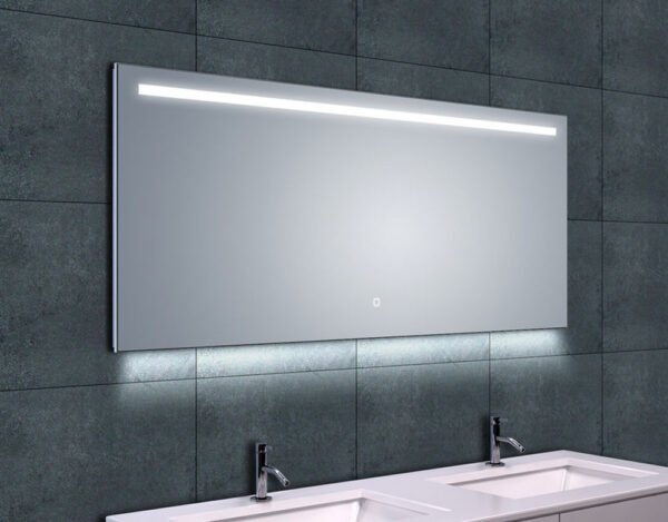Ambi one spiegel rechthoek met LED, dimbaar en spiegelverwarming 140 x 60 cm - Spiegels met verlichting | Lapy