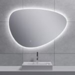 Uovo spiegel ovaal met LED, dimbaar en spiegelverwarming 90 cm - Spiegels met verlichting | Lapy