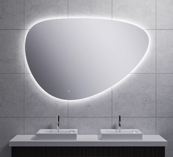 Uovo spiegel ovaal met LED, dimbaar en spiegelverwarming 140 cm - Spiegels met verlichting | Lapy