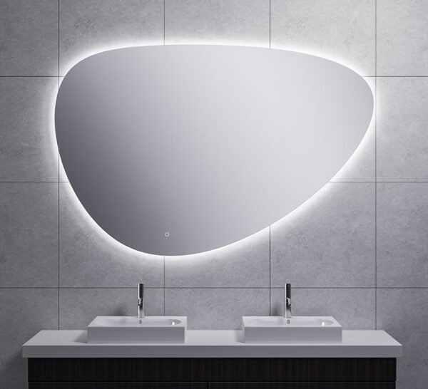 Uovo spiegel ovaal met LED, dimbaar en spiegelverwarming 150 cm - Spiegels met verlichting | Lapy