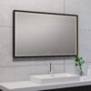 Avi spiegel rechthoek met LED, dimbaar en spiegelverwarming 100 x 60 cm mat zwart - Spiegels met verlichting | Lapy