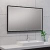 Avi spiegel rechthoek met LED, dimbaar en spiegelverwarming 100 x 60 cm mat zwart - Spiegels met verlichting | Lapy
