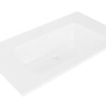 Bajo wastafel enkel met 1 kraangat 100 x 46 x 1,8 cm keramiek mat wit - Wastafels | Lapy