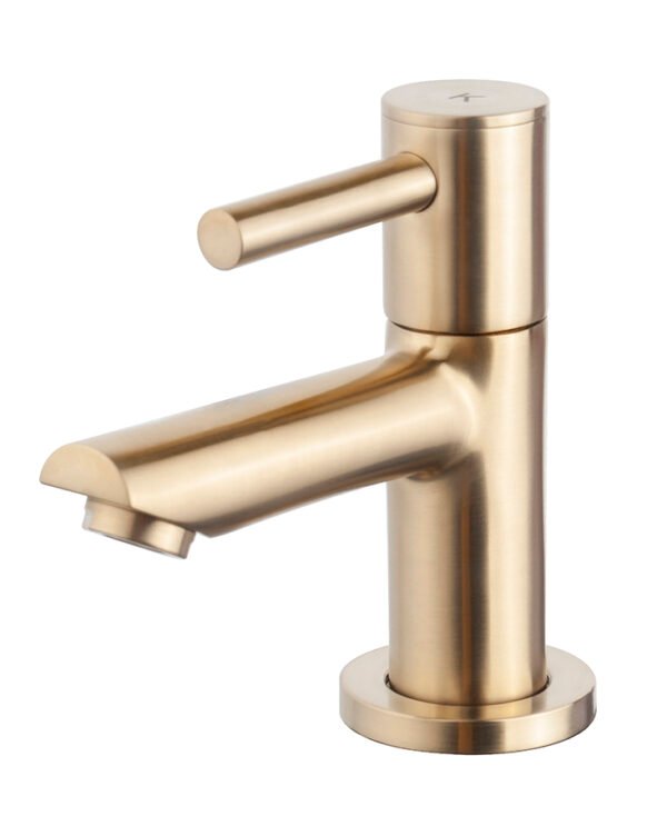 Fonteinset Rhea S mini met fontein links carrara, kraan, sifon en afvoerplug geborsteld messing - Complete fonteinsets | Lapy