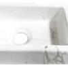 Fonteinset Rhea S mini met fontein rechts carrara, kraan, sifon en afvoerplug geborsteld messing | Lapy