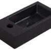 Fonteinset Rhea S mini met fontein links quartz, kraan, sifon en afvoerplug mat zwart - Complete fonteinsets | Lapy