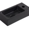 Fonteinset Rhea S mini met fontein rechts quartz, kraan, sifon en afvoerplug mat zwart - Complete fonteinsets | Lapy