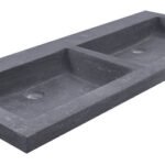 Raw wastafel dubbel zonder kraangaten 120x46x5 cm hardsteen gezoet - Meubelwastafels | Lapy