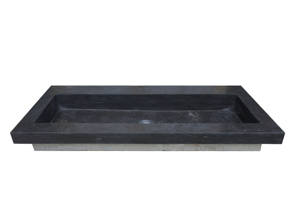 Raw wastafel enkel zonder kraangat 120x46x5 cm hardsteen gezoet