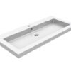 Kera wastafel enkel met 1 kraangat 100x46x5 cm keramiek glans wit - Meubelwastafels | Lapy