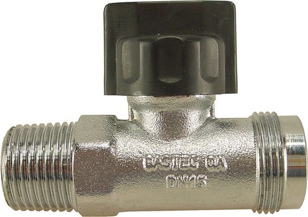 Gasaansluitkraan recht Gastec 1/2" bu x M24 bu
