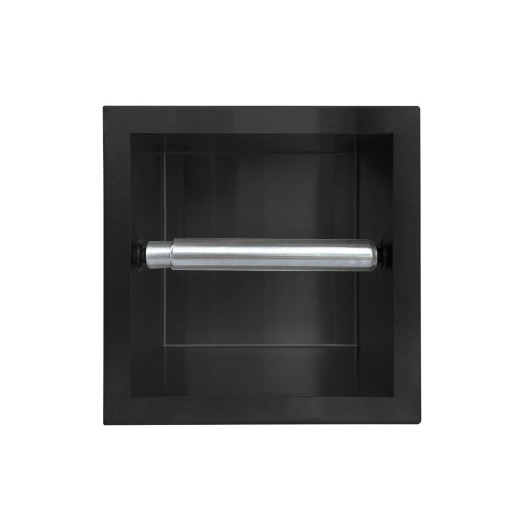 Inbouw rolhouder Mat Zwart