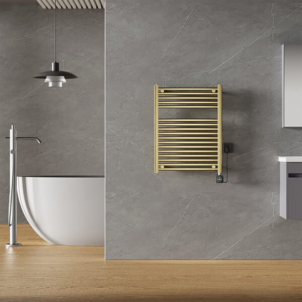 Elara elektrische radiator Smart WiFi 76,6 x 60 cm geborsteld messing PVD - Radiatoren | Lapy