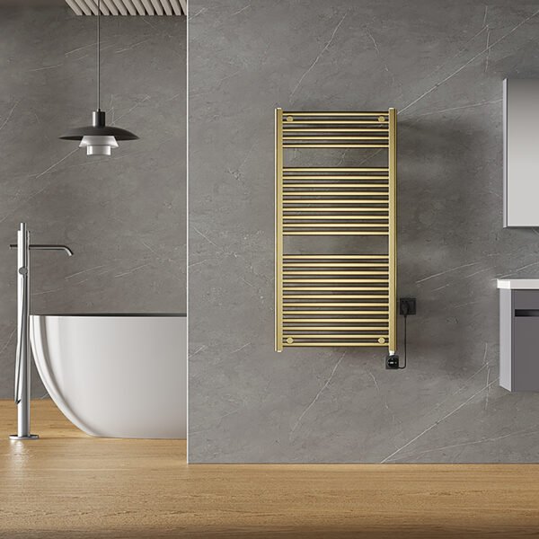 Elara elektrische radiator Smart WiFi 118,5 x 60 cm geborsteld messing PVD - Radiatoren | Lapy