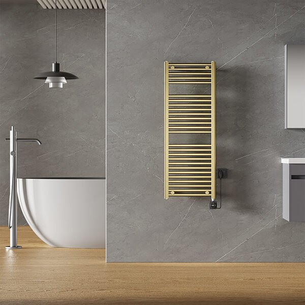 Elara elektrische radiator Smart WiFi 118,5 x 45 cm geborsteld messing PVD - Radiatoren | Lapy