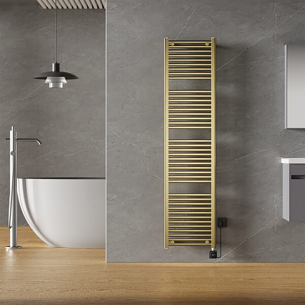 Elara elektrische radiator Smart WiFi 181,7 x 45 cm geborsteld messing PVD - Radiatoren | Lapy