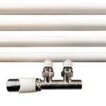 Onderblok set haaks links compleet 16 x 2,0 en 15 mm knel chroom/wit - Radiatoren | Lapy