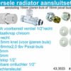 Luxe therm. rad. aansluitset recht chroom - Radiatoraansluitsets | Lapy