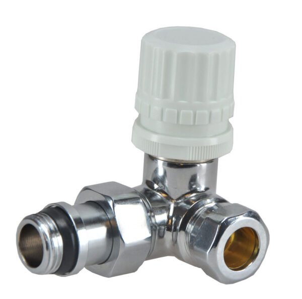 Thermostatisch voorbereid radiatorventiel haaks links 1/2″ x 15 mm chroom - Radiatoraansluitsets | Lapy