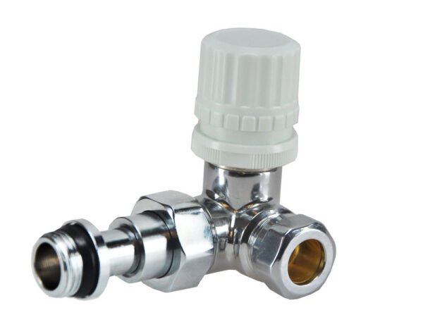 Thermostatisch voorbereid radiatorventiel haaks links 1/2″ x 15 mm chroom - Radiatoraansluitsets | Lapy