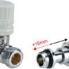 Thermostatisch voorbereid radiatorventiel haaks links 1/2″ x 15 mm chroom - Radiatoraansluitsets | Lapy