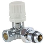 Thermostatisch voorbereid radiatorventiel haaks rechts 1/2″ x 15 mm chroom - Radiatoraansluitsets | Lapy