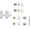 Onderblok set recht compleet 16 x 2,0 en 15 mm knel glans wit - Radiatoraansluitsets | Lapy