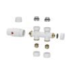 Onderblok set recht compleet 16 x 2,0 en 15 mm knel glans wit - Radiatoraansluitsets | Lapy