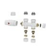Onderblok set recht compleet 16 x 2,0 en 15 mm knel glans wit - Radiatoraansluitsets | Lapy