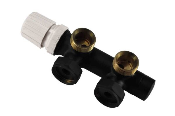thermostatisch 3/4 onderblok haaks-links mat zwart - Radiatoraansluitsets | Lapy